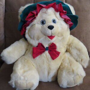 Dan Dee Plush Bear 16" Beige Christmas Decoration